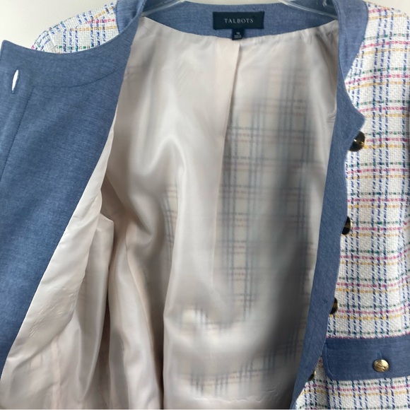 Talbots Denim Trim Lovely Tweed jacket size 10 NWOT - Picture 13 of 15